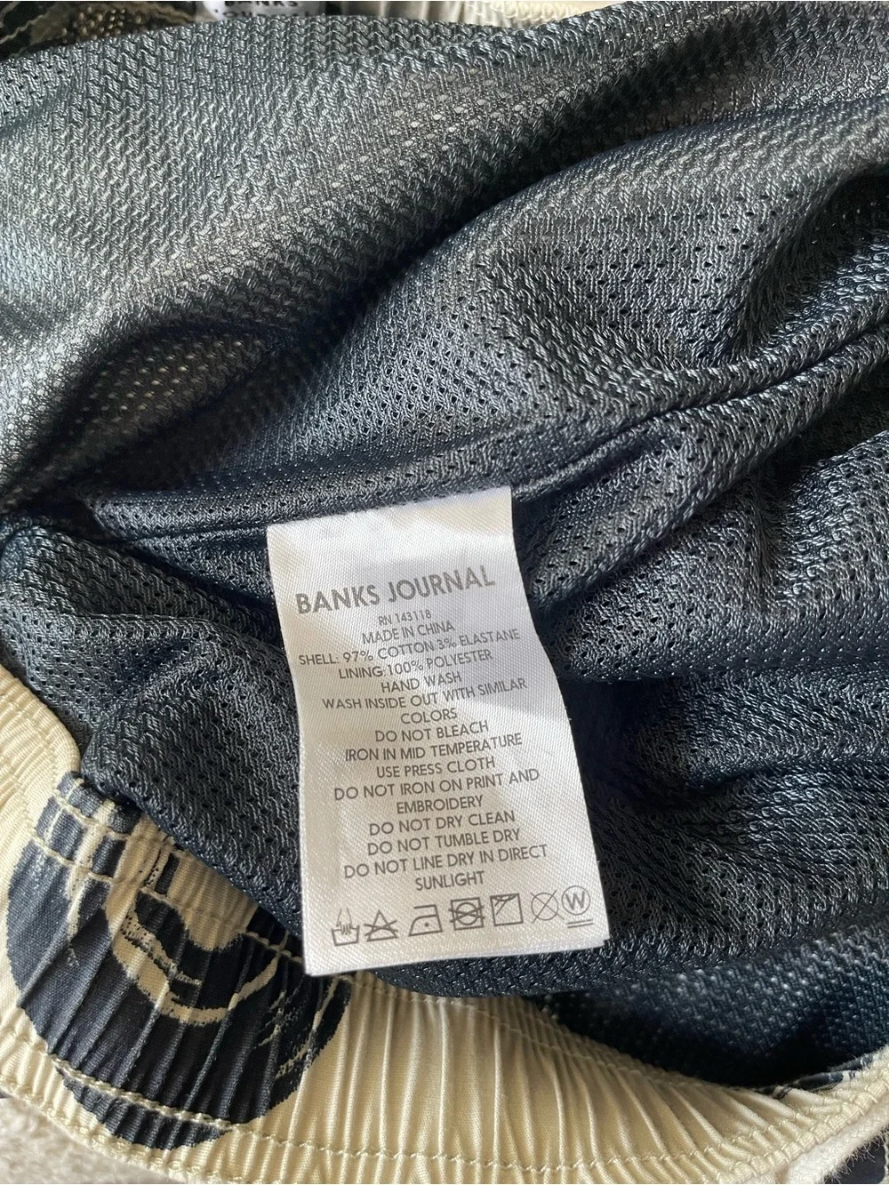 Banks Journal Studio Men’s Navy Circle Print Coastal Swim Trunks Shorts Size 30